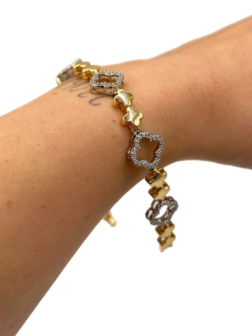 Bracciale “Quadrifoglio” (gold & silver)