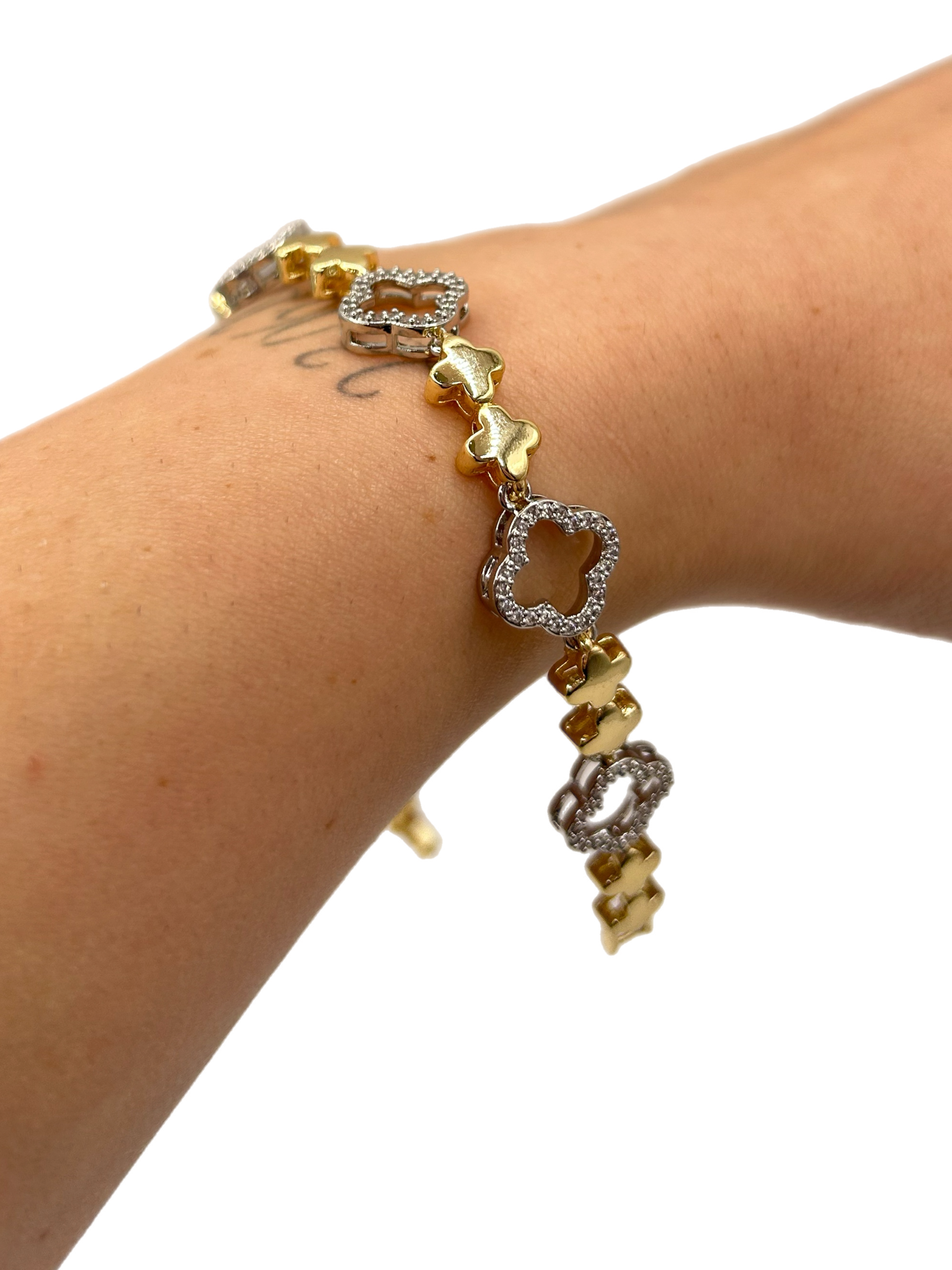 Bracciale “Quadrifoglio” (gold & silver)
