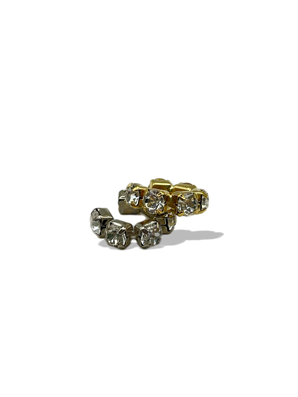 Ear cuff “Ilary” (base gold & silver crystal, verde, rosso, nero, ambra)