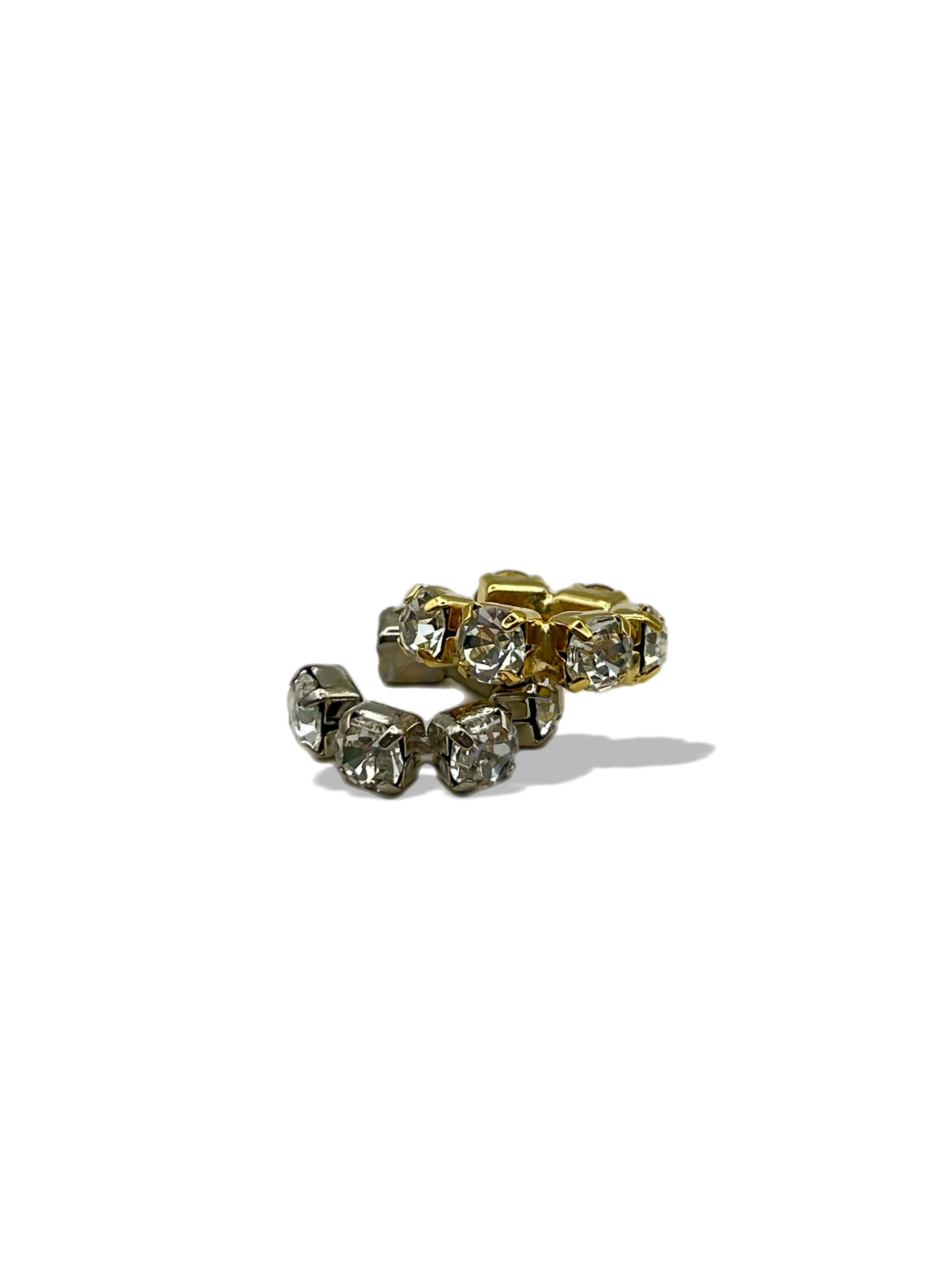 Ear cuff “Ilary” (base gold & silver crystal, verde, rosso, nero, ambra)