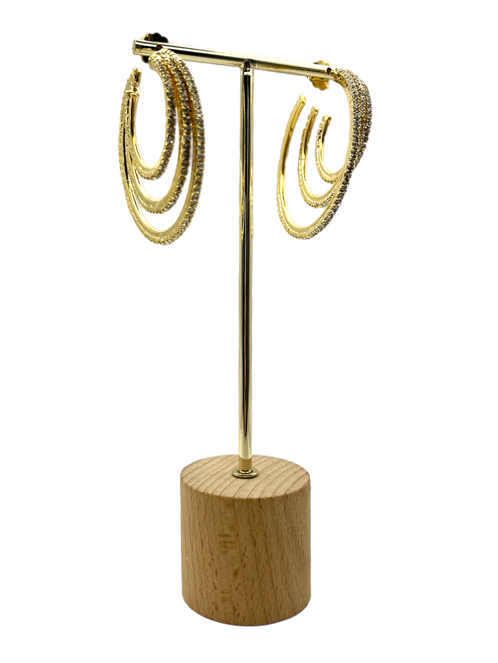 Orecchino “Multicerchio strass” (base gold)