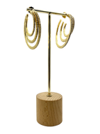 Orecchino “Multicerchio strass” (base gold)