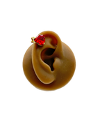Ear cuff “Cuore” (pietra rossa e crystal)