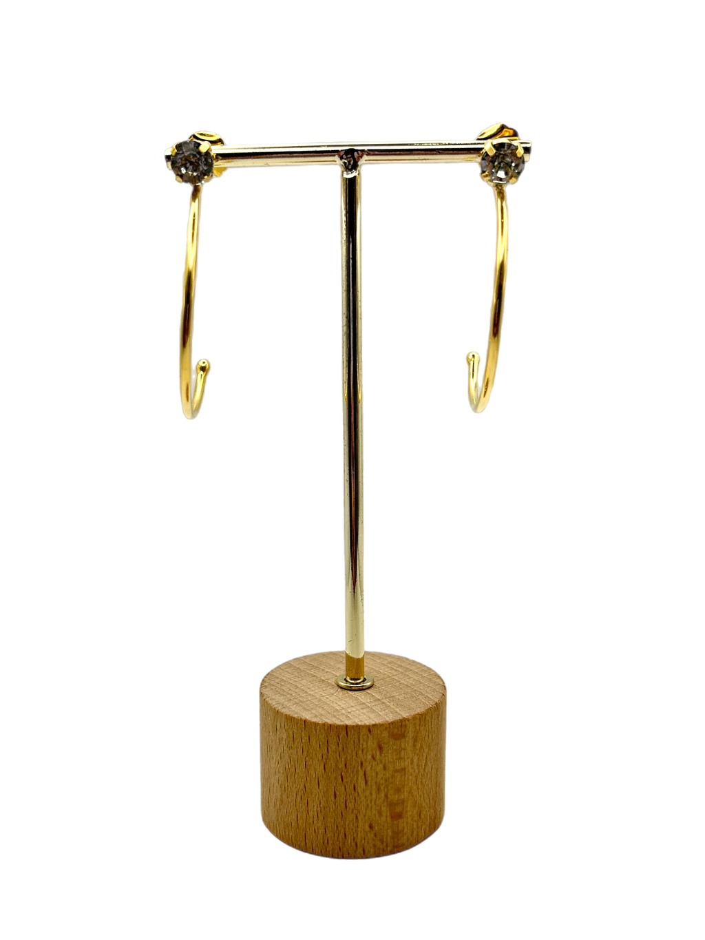 Orecchino “Puntoluce Semi-Circle” Big (base gold & crystal)