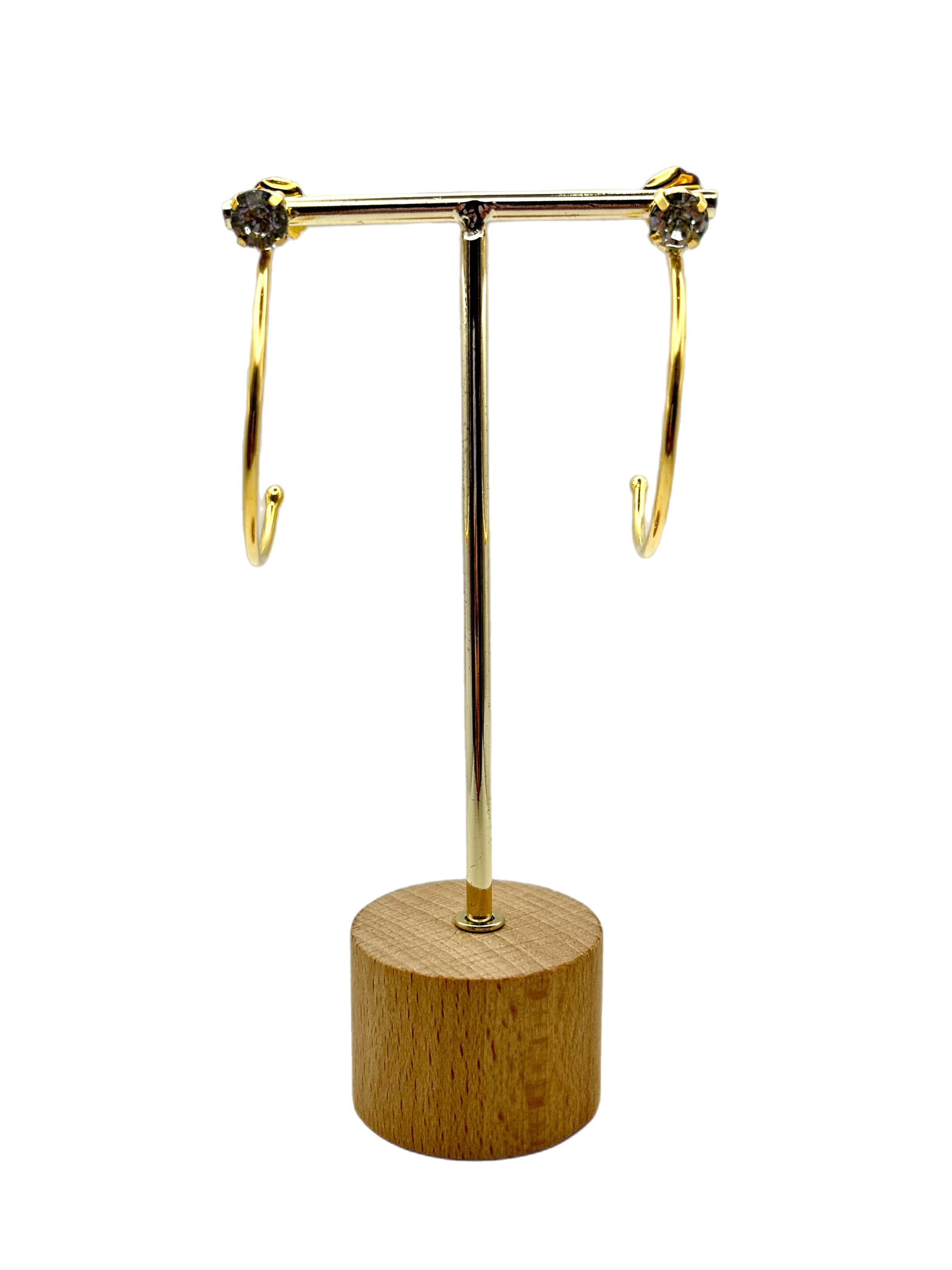 Orecchino “Puntoluce Semi-Circle” Big (base gold & crystal)