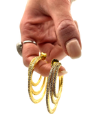 Orecchino “Multicerchio strass” (base gold)