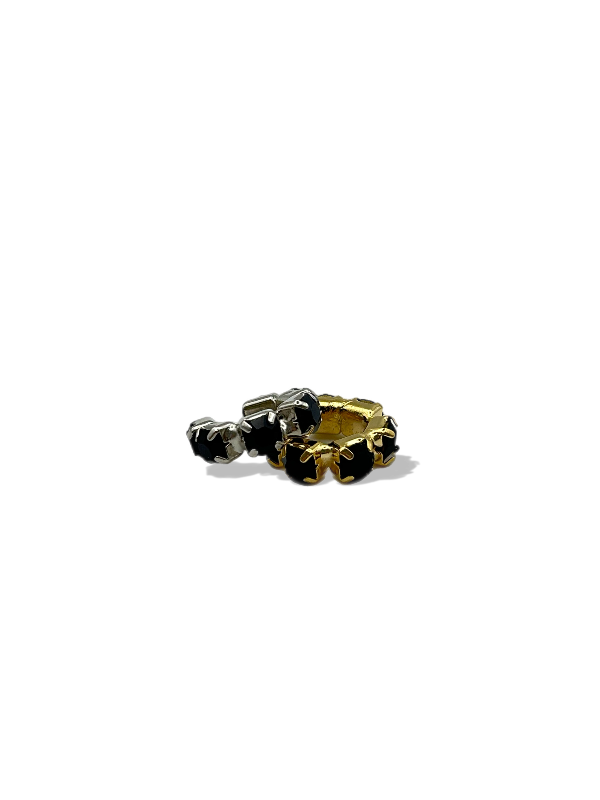 Ear cuff “Ilary” (base gold & silver crystal, verde, rosso, nero, ambra)