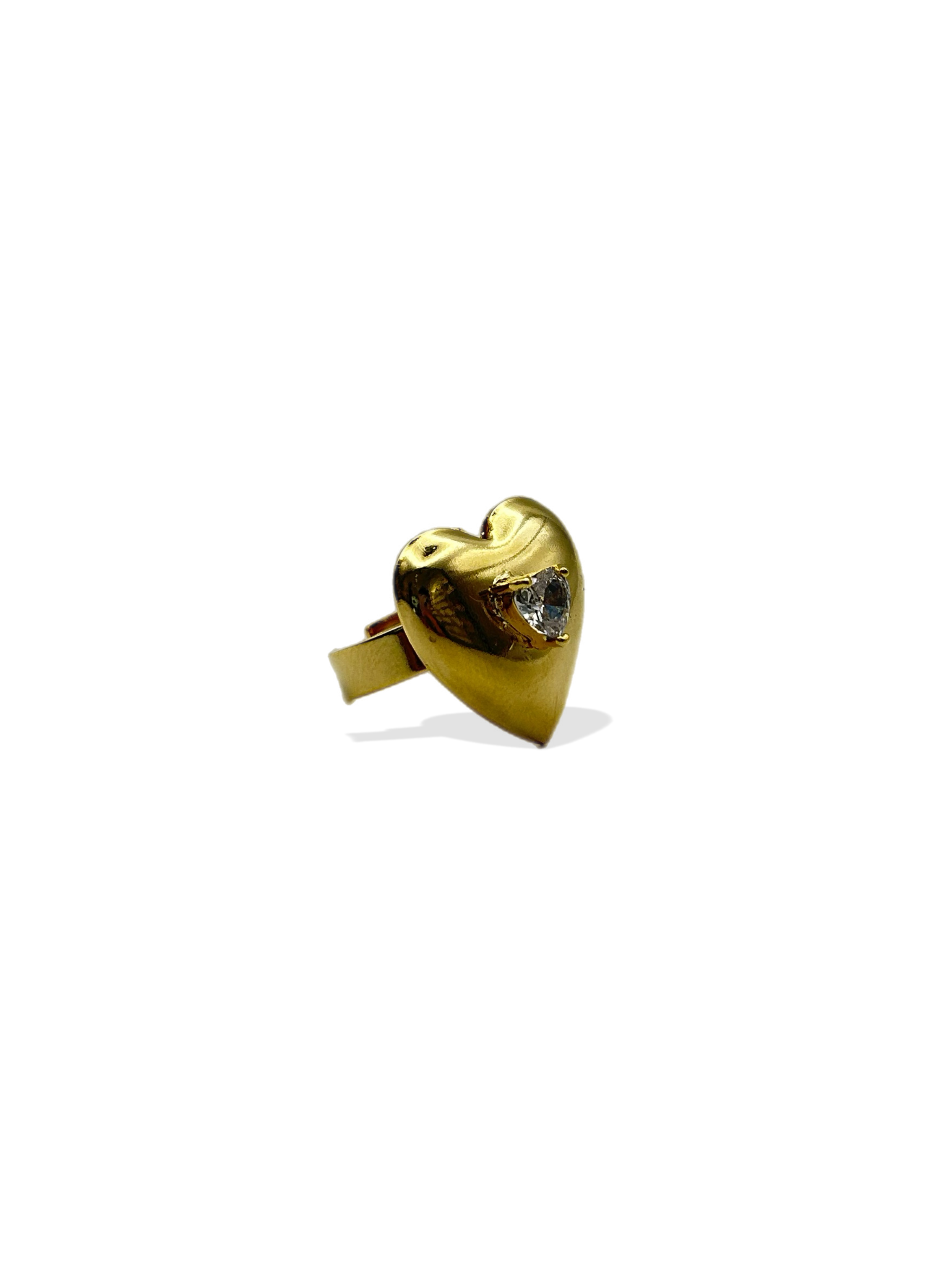 Anello “Romantic heart” (pietra rossa & crystal)