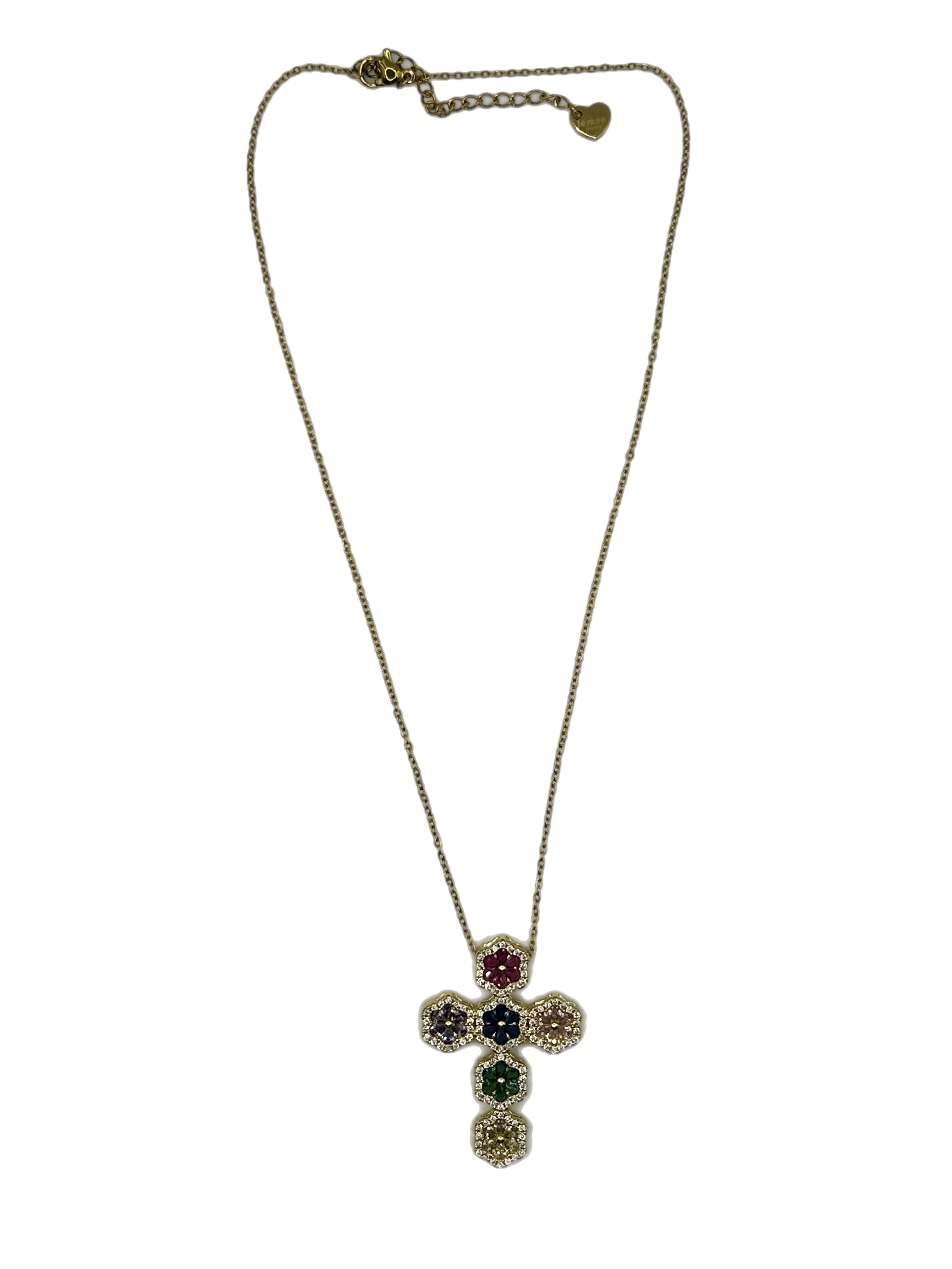 Collana “Raimbow Croce” big (gold & silver)