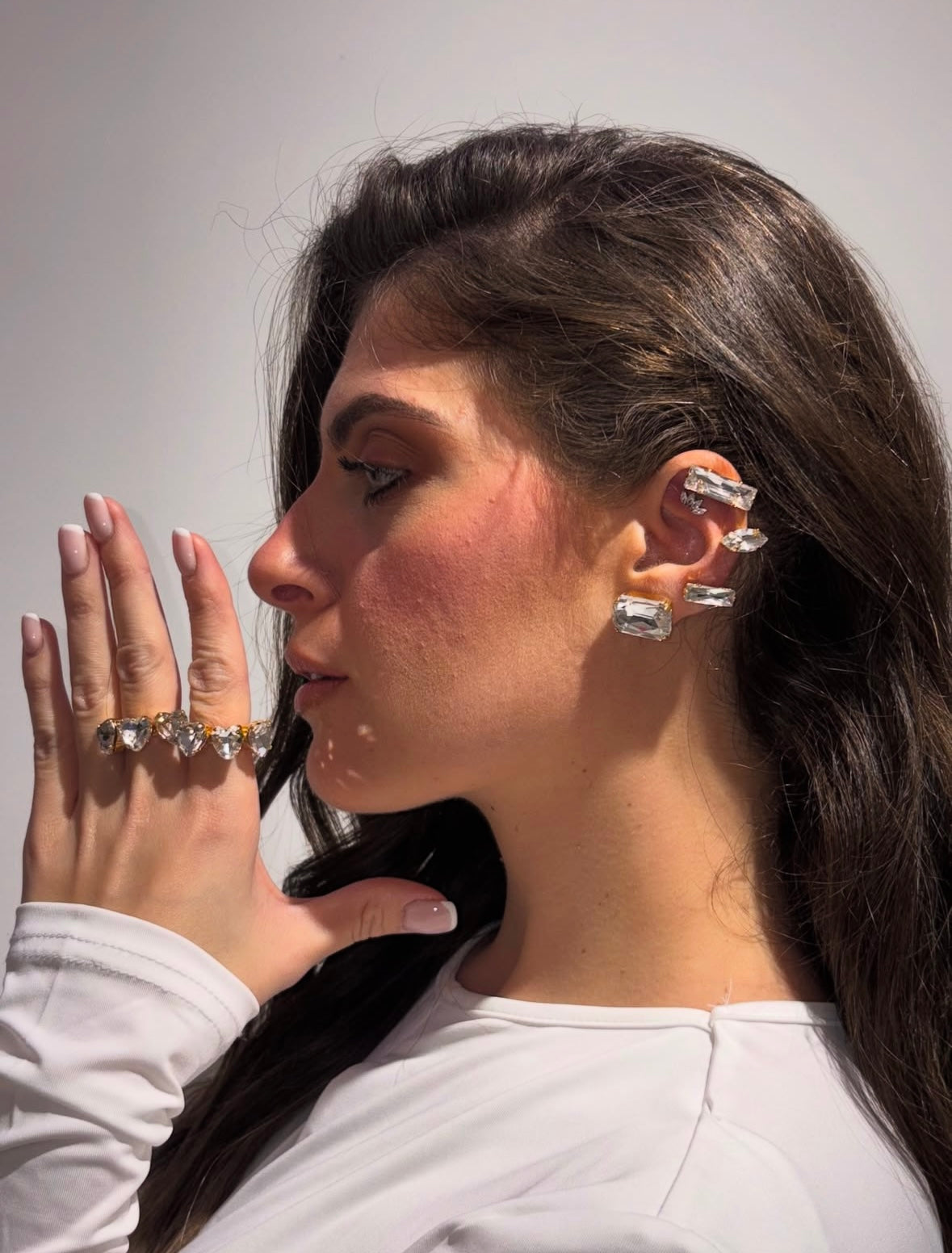 Orecchini Ear Cuff “Geometric” (base gold & silver)