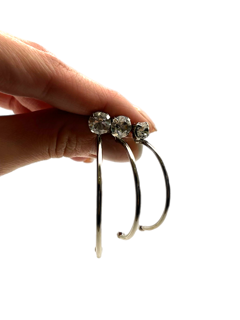Orecchino “Puntoluce Semi-Circle” Big (base gold & crystal)