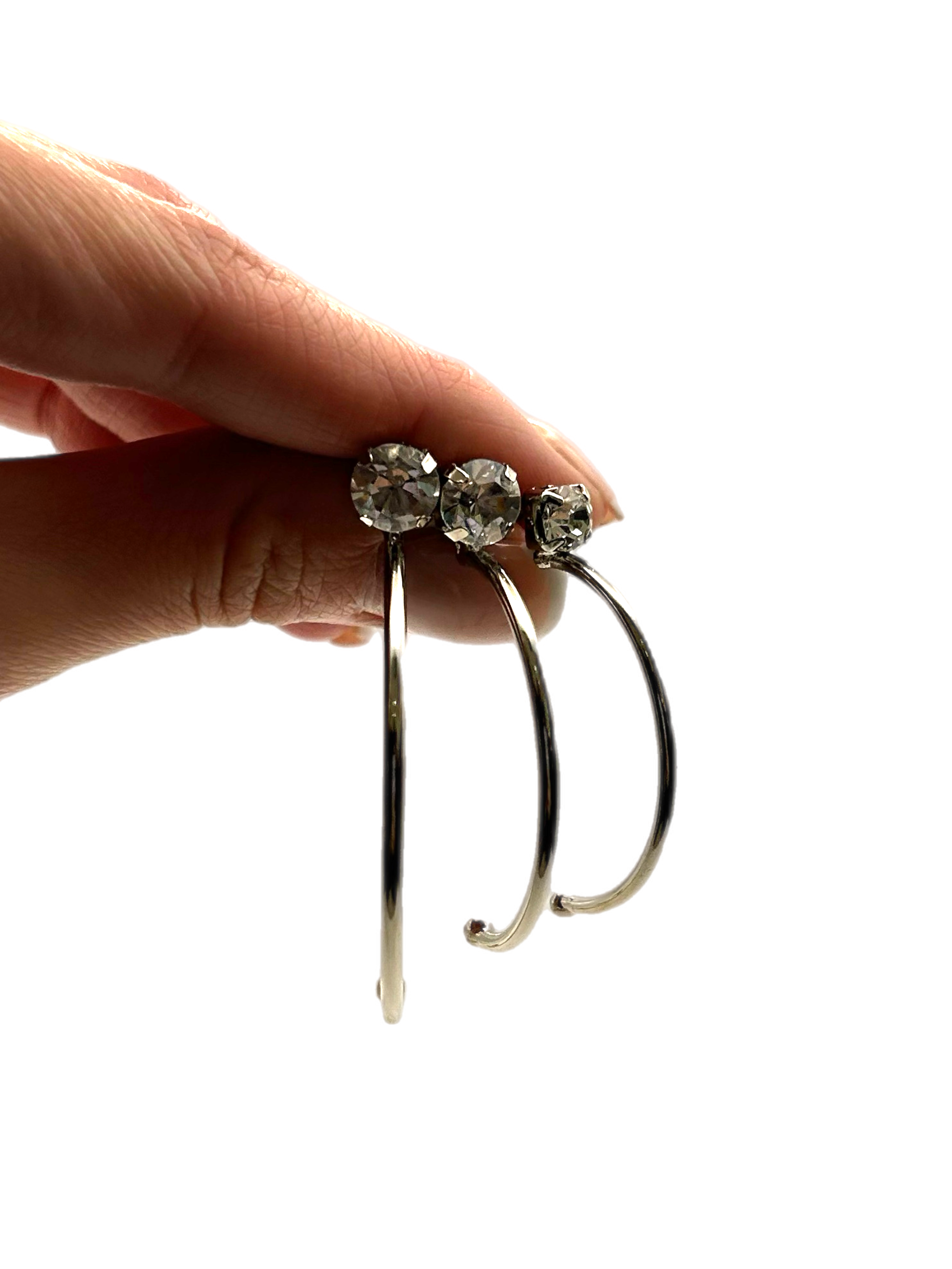 Orecchino “Puntoluce Semi-Circle” Big (base gold & crystal)