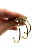 Orecchino “Puntoluce Semi-Circle” Big (base gold & crystal)