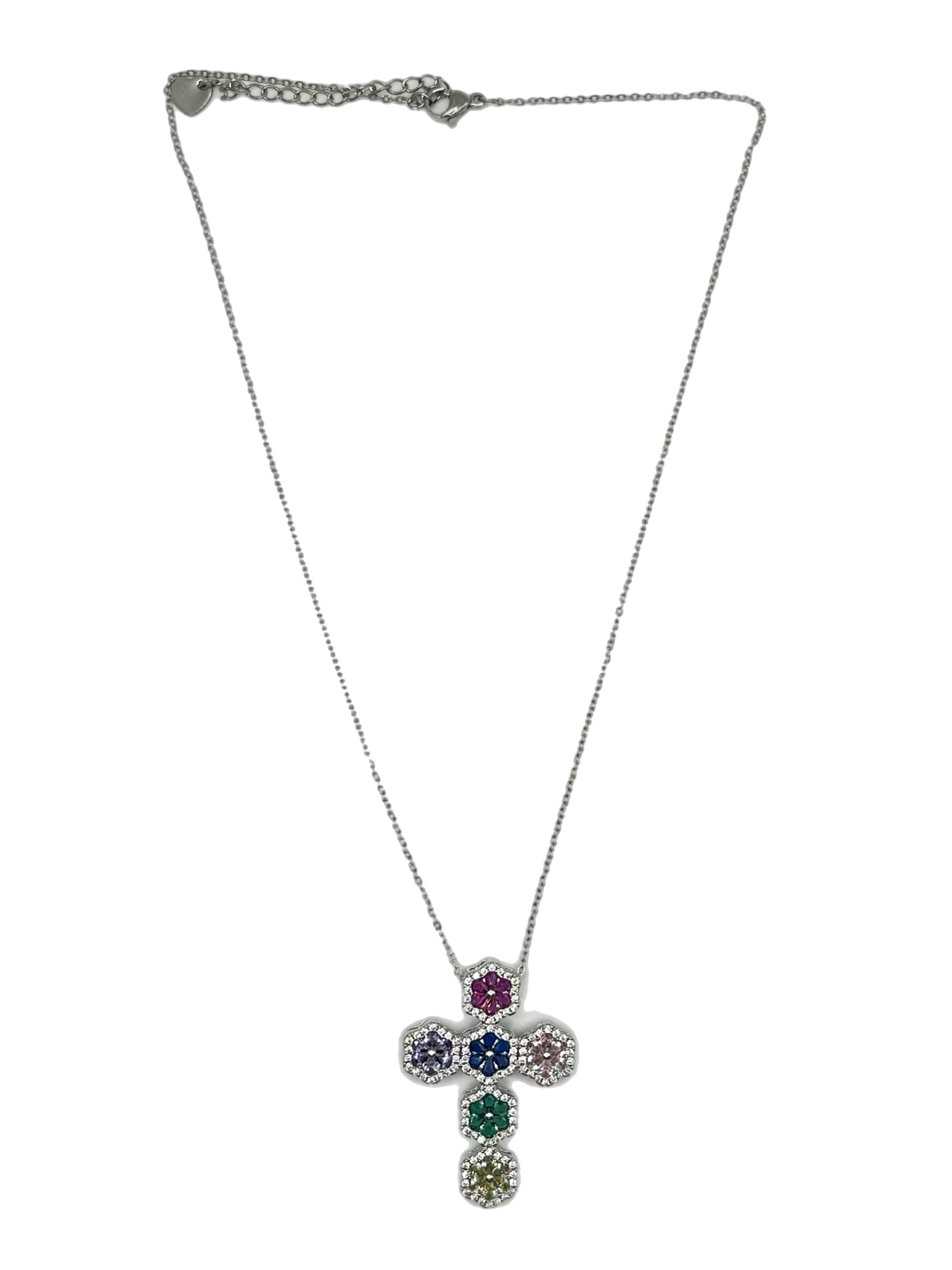 Collana “Raimbow Croce” big (gold & silver)
