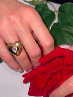 Anello “Romantic heart” (pietra rossa & crystal)