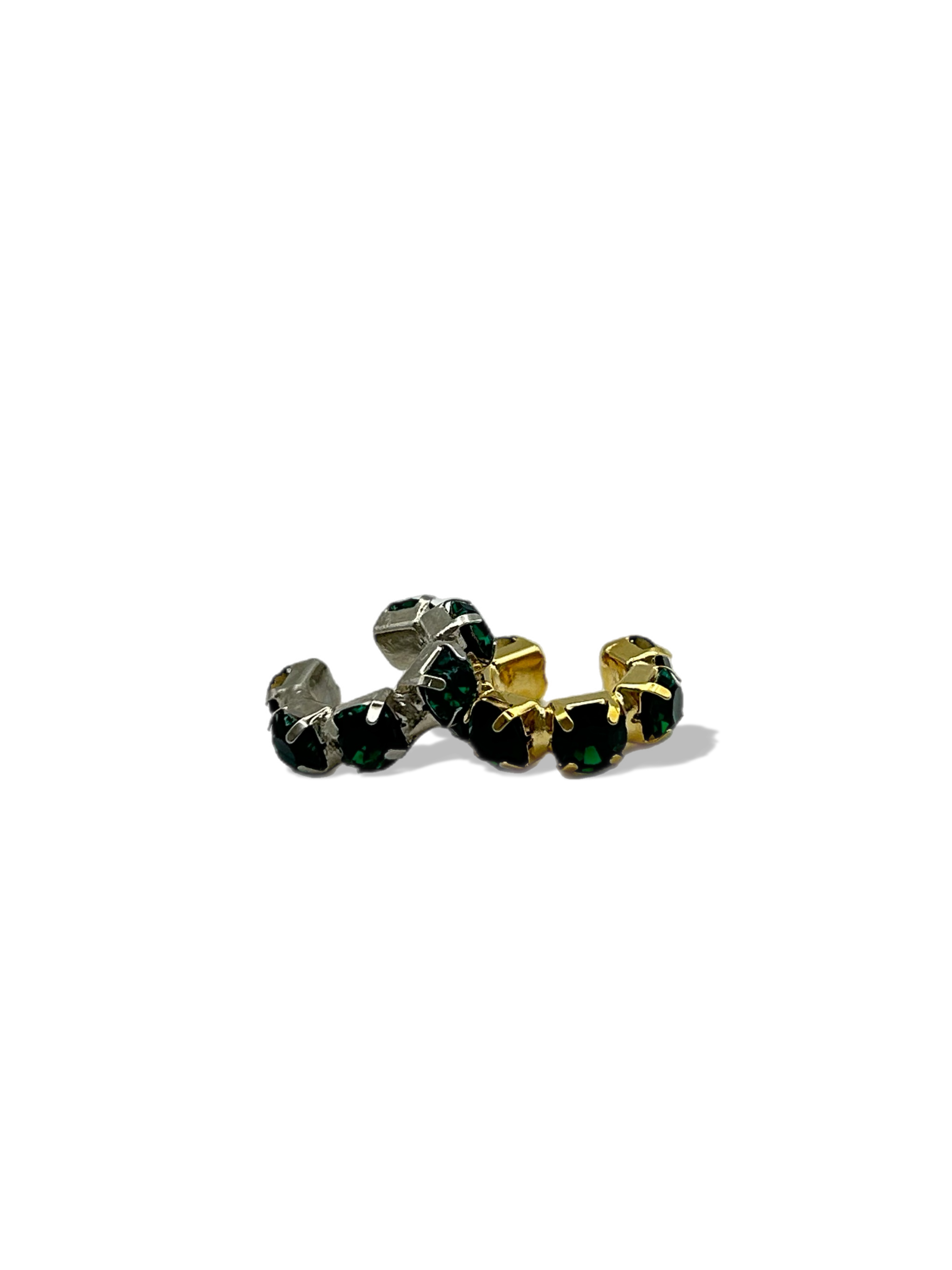 Ear cuff “Ilary” (base gold & silver crystal, verde, rosso, nero, ambra)
