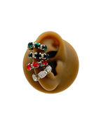 Ear cuff “Ilary” (base gold & silver crystal, verde, rosso, nero, ambra)