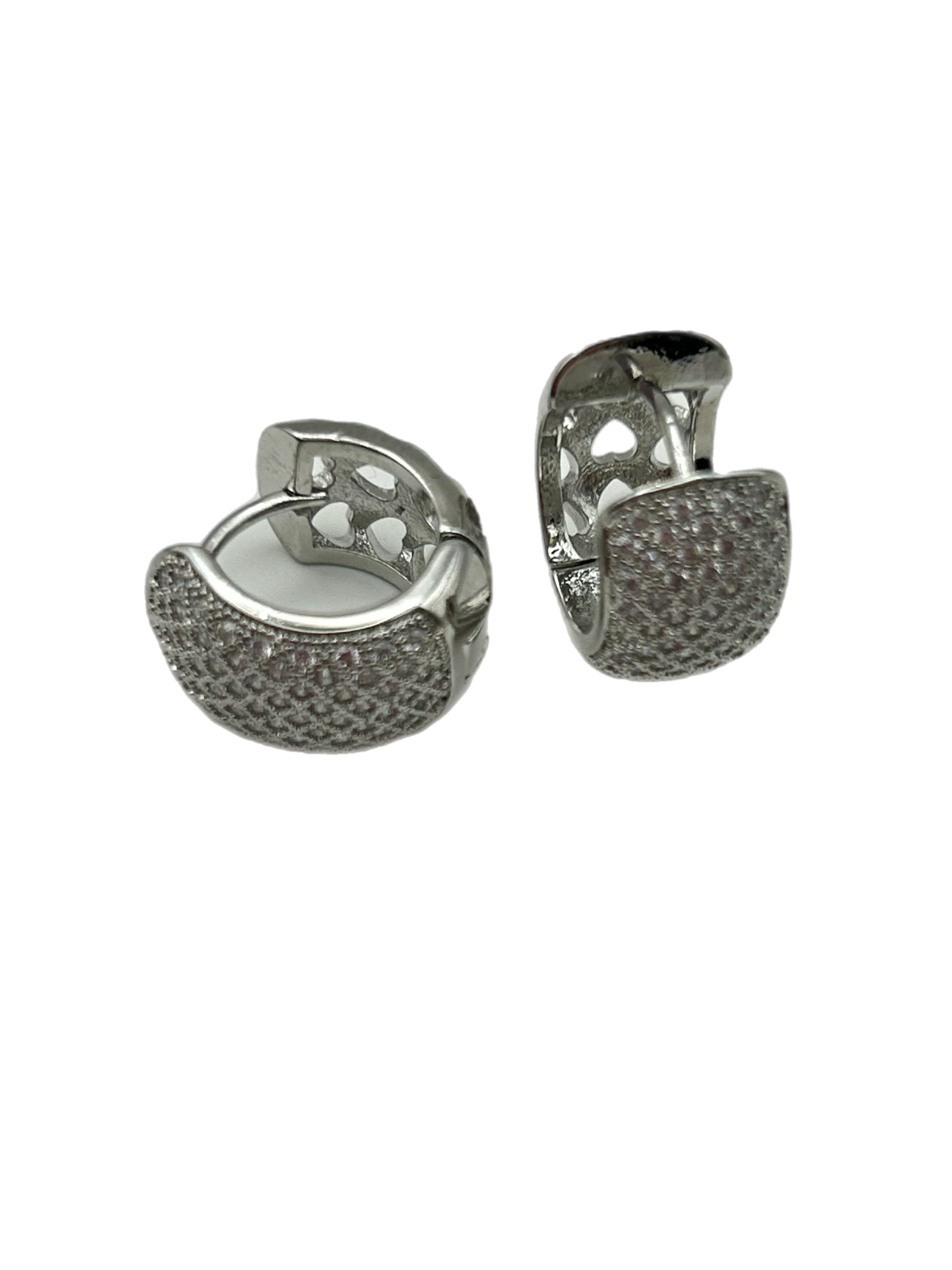 Orecchino “bullone semi-strass” (Gold & silver)