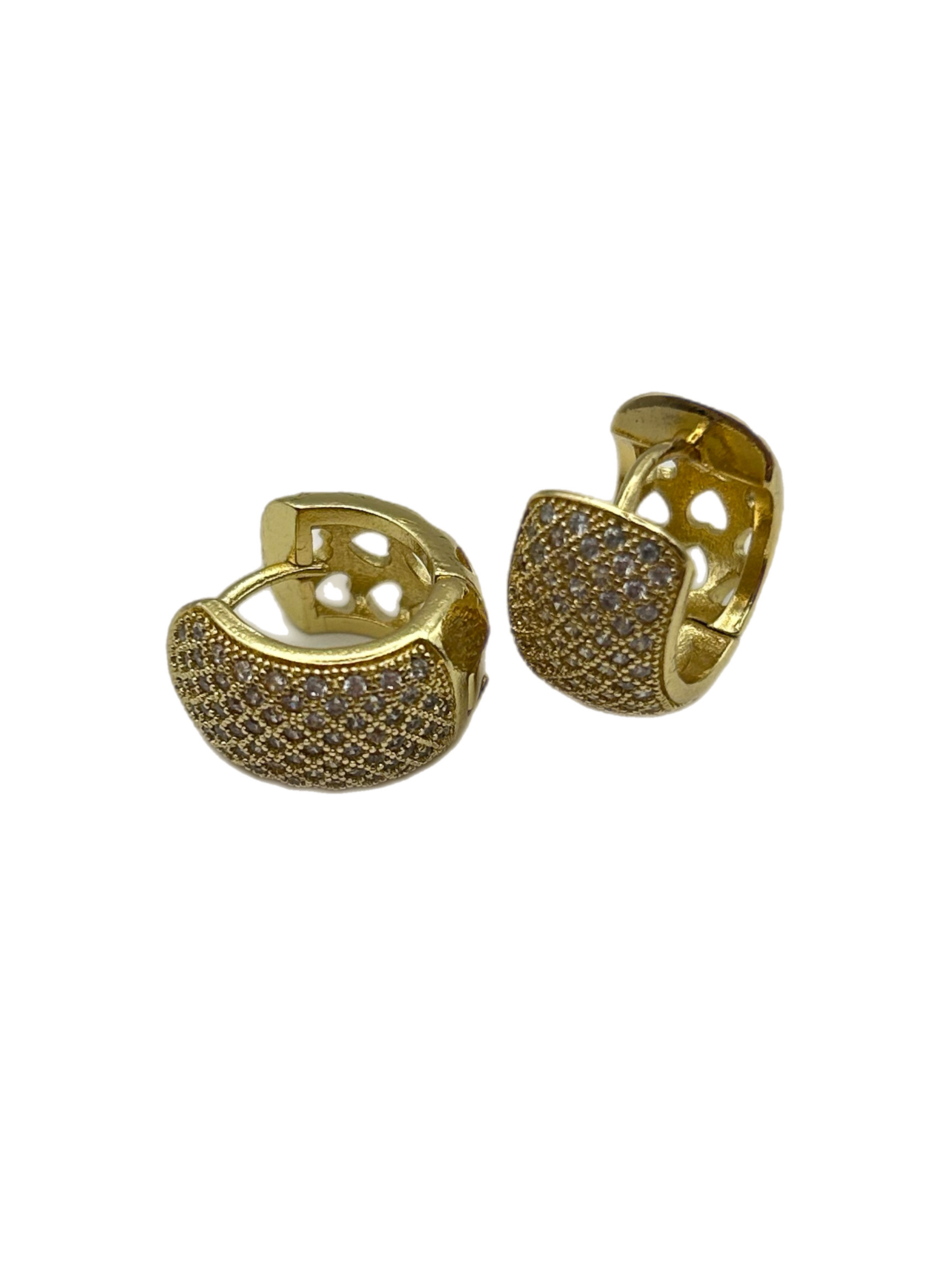 Orecchino “bullone semi-strass” (Gold & silver)