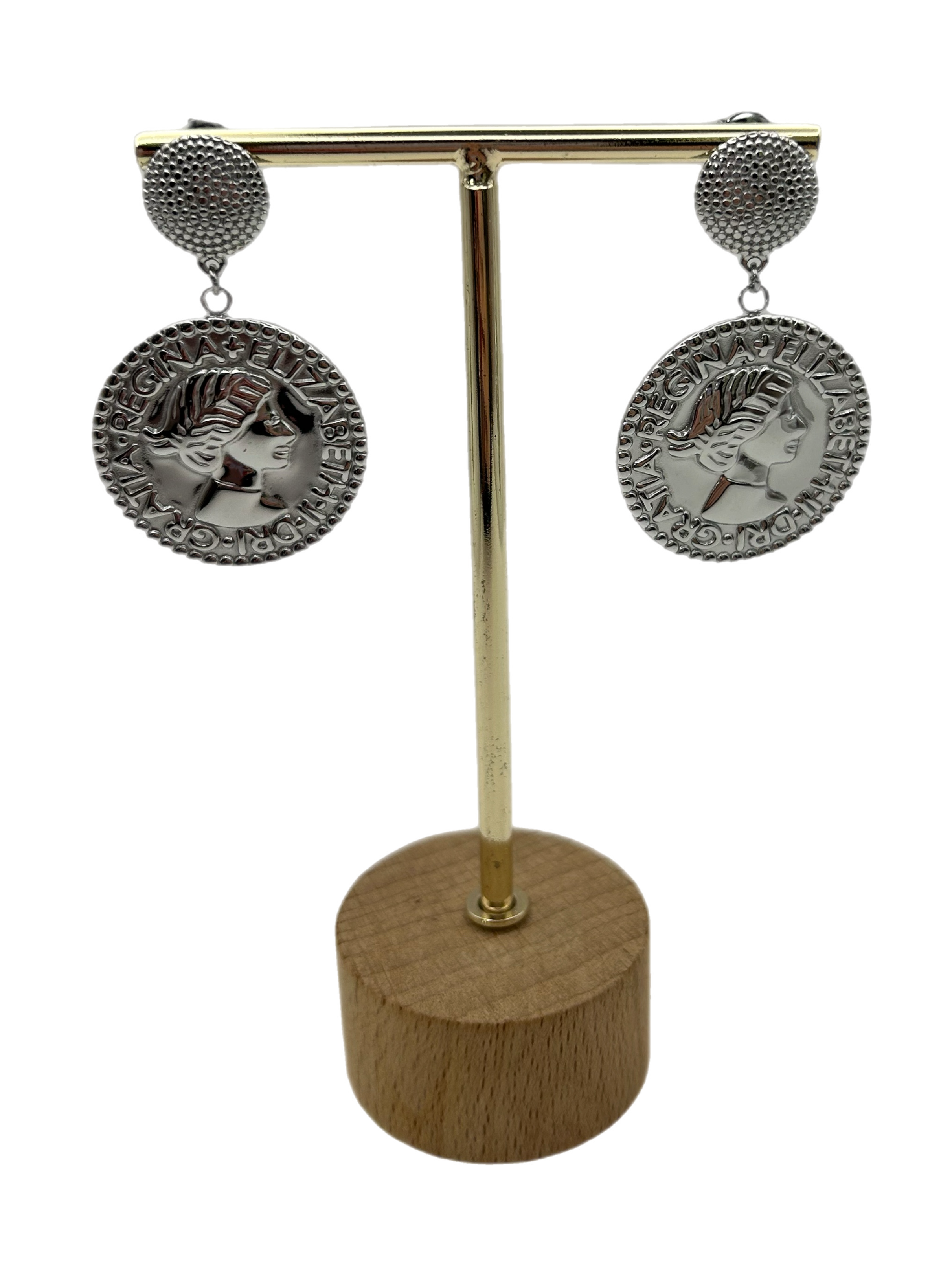 Orecchino “Elizabeth Queen” (Gold & silver)